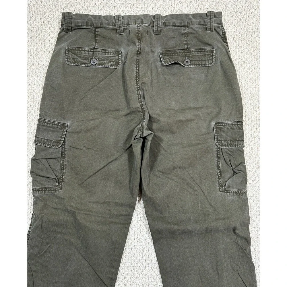 Dockers Pants Mens 38x33 Green Cargo Flat Front Relaxed Fit Field Khakis